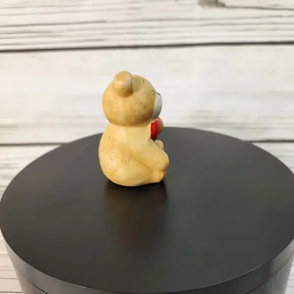 Teddy Bear Brown Heart Porcelain Figurine Cozy Cottage - Picture 3 of 7